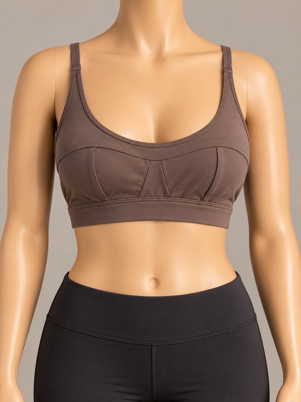 Gymshark Chocolate Brown Sports Bra Medium Unlined Workout Top